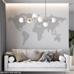 Dotted World Map Vinyl Mural - buy online