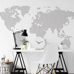 Dotted World Map Vinyl Mural