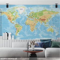 Mural de vinilo Mapa del Mundo Infantil MW.MAP.08c en internet
