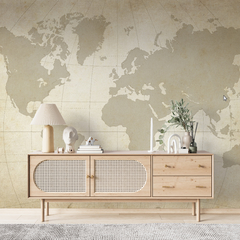 Mural mapa mundo vintage, mural decorativo vintage, MW.MAP.18