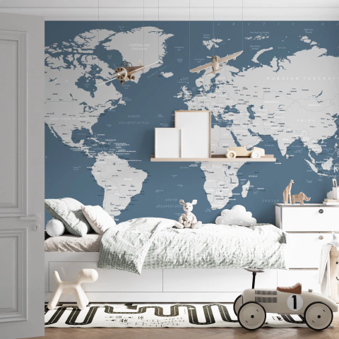 Mural de mapa vintage tonos tierra, MW.MAP.23