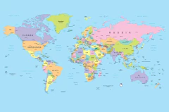 Mural de mapa del mundo colorido, MW.MAP.25 en internet