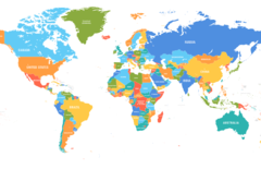 Mural de mapa del mundo en tonos neutros, MW.MAP.29 - comprar online
