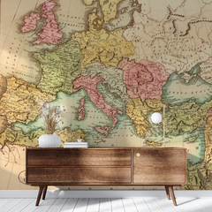 Mural de mapa antiguo de Europa, MW.MAP.30
