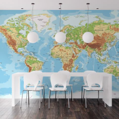 Mapa Físico del Mundo, Mural Detallado, Relieve Natural en internet