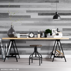 Gray tones wood vinyl mural, Scandinavian design, modern wall adhesive, Nordic style - buy online