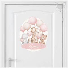 Pink Balloon Animal Wall Decal Set for Nursery - ACU06 Pink - Little Dreamer Deco - vinilos decorativos infantiles