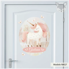 Modelo NM27 cute magical unicorn - 40x50 cm - Nombre personalizado (acu08)