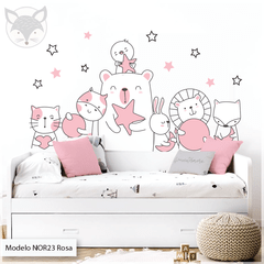 Modelo NOR23 Animales fondo blanco y estrellas - Varios colores disponibles - comprar online