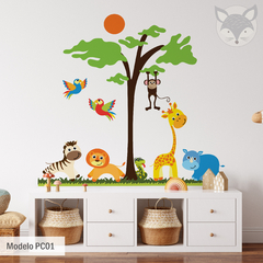 Colorful Jungle Animals Kids Wall Decal- Modelo Pc01 - buy online