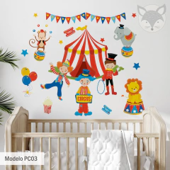 Colorful Circus Kids Wall Decal - Modelo Pc03 - Little Dreamer Deco - vinilos decorativos infantiles