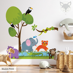 Jungle Animals by the River Kids Wall Decal - Modelo Pc04 - buy online