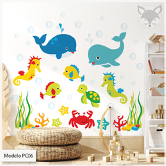 Colorful Underwater Animals Kids Wall Decal - Modelo Pc06