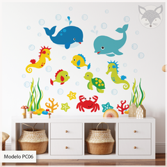 Colorful Underwater Animals Kids Wall Decal - Modelo Pc06 on internet