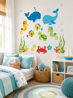 Colorful Underwater Animals Kids Wall Decal - Modelo Pc06 - (copia)