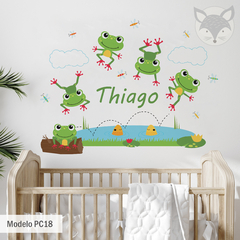 Personalized Jumping Frogs Kids Wall Decal - Modelo Pc18