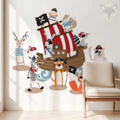 Animal Pirate Wall Decal for Kids - Modelo Pc37