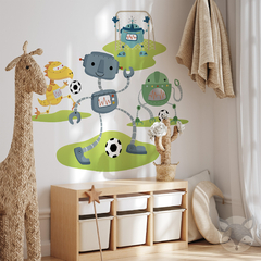 Kids Wall Decal with Soccer-Playing Robots - Modelo Pc56 - buy online