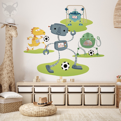 Kids Wall Decal with Soccer-Playing Robots - Modelo Pc56 on internet