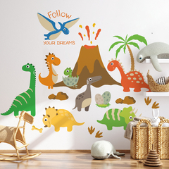 Kids Wall Decal with Dinosaurs, Volcano, and Motivational Message - Modelo Pc64 on internet