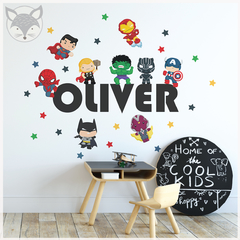 Vinilo Decorativo Infantil Personalizado con Superhéroes - Modelo PC79 en internet