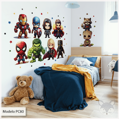 Vinilo Decorativo Infantil de Superhéroes Avengers - Modelo Pc80 - Superheroes 30 cm cada Uno - Por unidad - comprar online
