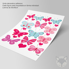 Kids Adhesive Wall Decal Butterflies and Hearts - Model PK02 - buy online