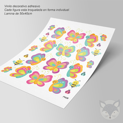 Vinilo Infantil con Mariposas y Abejas de Colores Alegres - buy online