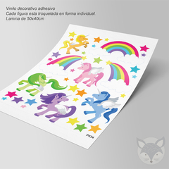 Unicorn Wall Decal with Rainbows and Stars for Kids Model PK34 - buy online