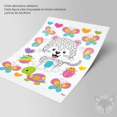 Leopard and Butterflies Wall Decal for Kids Room Decoration Model PK41 - buy online