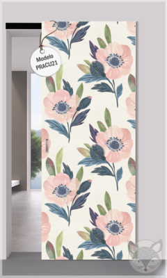 Modelo PRACU21 Acuarela floral rosado y azul