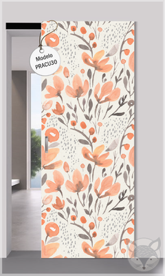 Modelo PRACU30 Acuarela flores durazno y chocolate