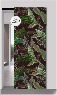 Modelo PRBT29 Hojas de plátano verde fondo negro