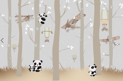 Mural infantil de pandas en bosque encantado, modelo MUI31. en internet