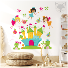 Childrens cut-out wall decal, fairies and enchanted castle, fantasy theme PS06 on internet