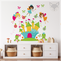 Childrens cut-out wall decal, fairies and enchanted castle, fantasy theme PS06 - Little Dreamer Deco - vinilos decorativos infantiles