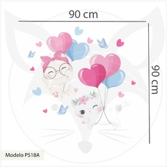 Kids cut-out vinyl, kawaii kittens with balloons, PS18 on internet