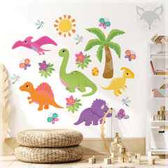 Mural de vinilo, dinosaurios en la jungla, vinilo decorativo PS32 - comprar online