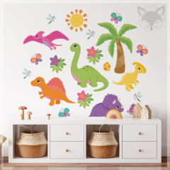 Mural de vinilo, dinosaurios en la jungla, vinilo decorativo PS32 en internet