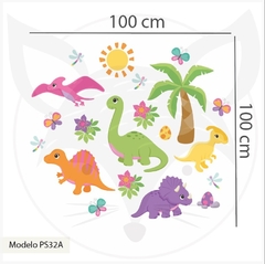 Vinyl mural, dinosaurs in the jungle, decorative vinyl PS32 - Little Dreamer Deco - vinilos decorativos infantiles