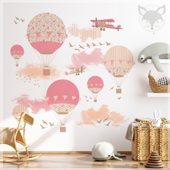 Mural de vinilo, árbol de corazones y pajaritos, vinilo decorativo PS37