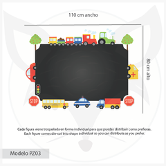 Pizarra de vinilo autoadhesivo con transporte PZ03 - comprar online