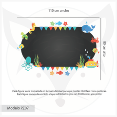 Pizarra de vinilo autoadhesivo con diseño marino PZ07 - comprar online