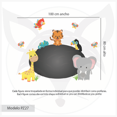 Chalkboard kids vinyl adhesive with jungle animals - buy online