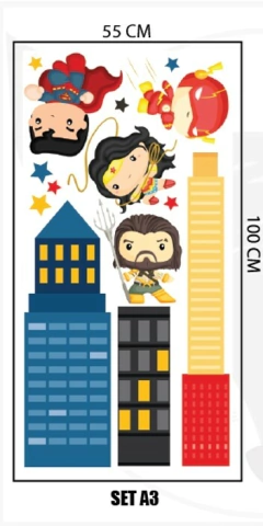 Kids' Superhero City Wall Decal - Modelo PC77 Hero City - online store