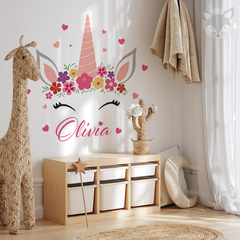 Vinilo de Unicornio Personalizado con Nombre - Pegatina Decorativa para Pared - UNI03 en internet