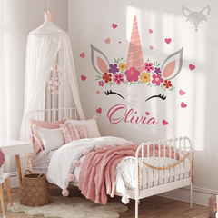 Vinilo de Unicornio Personalizado con Nombre - Pegatina Decorativa para Pared - UNI03 - comprar online