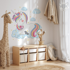 Vinilo Decorativo Infantil Unicornio en las Nubes - Pegatina de Pared para Niños - UNI04 - tienda online