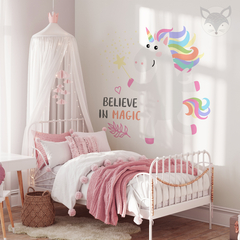 Vinilo de Pared Unicornio Mágico - Decoración Infantil con Mensaje Inspirador - UNI09 - Little Dreamer Deco - vinilos decorativos infantiles