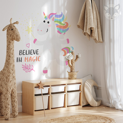 Vinilo de Pared Unicornio Mágico - Decoración Infantil con Mensaje Inspirador - UNI09 - comprar online